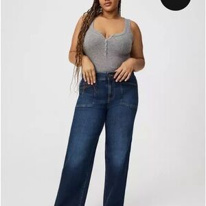 Torrid Dark Blue Wide Leg Jeans